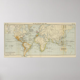 Vintage Map of The World (1911) 2 Poster