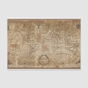 Vintage Map of the world furniture decoupage paper