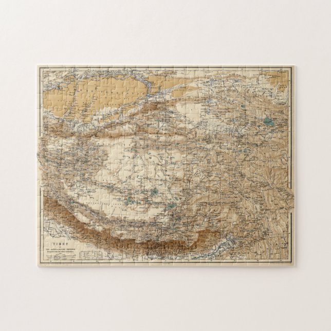 Vintage Map of Tibet (1906) Jigsaw Puzzle (Horizontal)