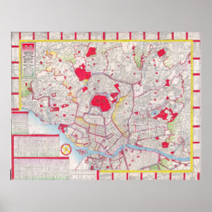 Vintage Map of Tokyo Japan (1880) Poster