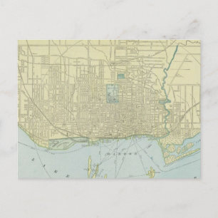 Vintage Map of Toronto (1901) Postcard