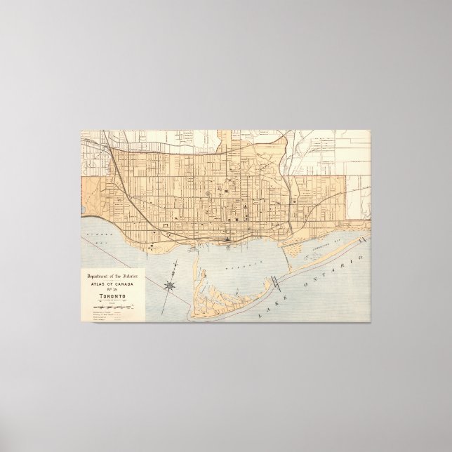 Vintage Map of Toronto (1906) Canvas Print (Front)