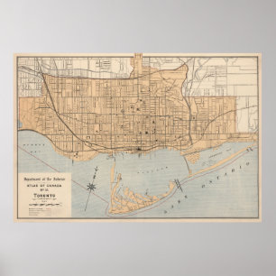 Vintage Map of Toronto (1906) Poster