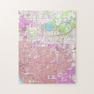 Vintage Map of Tulsa Oklahoma (1954) Jigsaw Puzzle