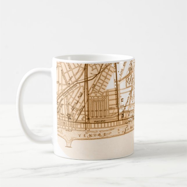 Vintage map of Venice Beach Los Angeles Mug (Left)