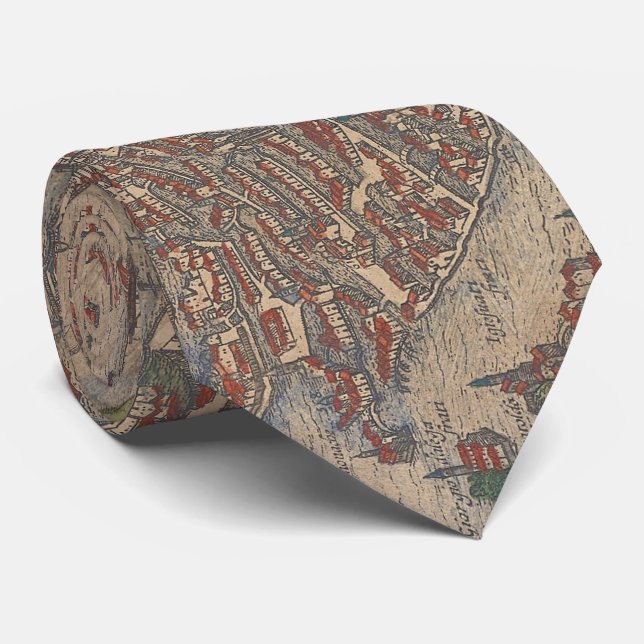 Vintage Map of Venice Italy (1572) Tie (Rolled)