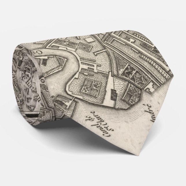 Vintage Map of Venice Italy (1764) Tie (Rolled)