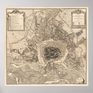 Vintage Map of Vienna Austria (1783) Poster