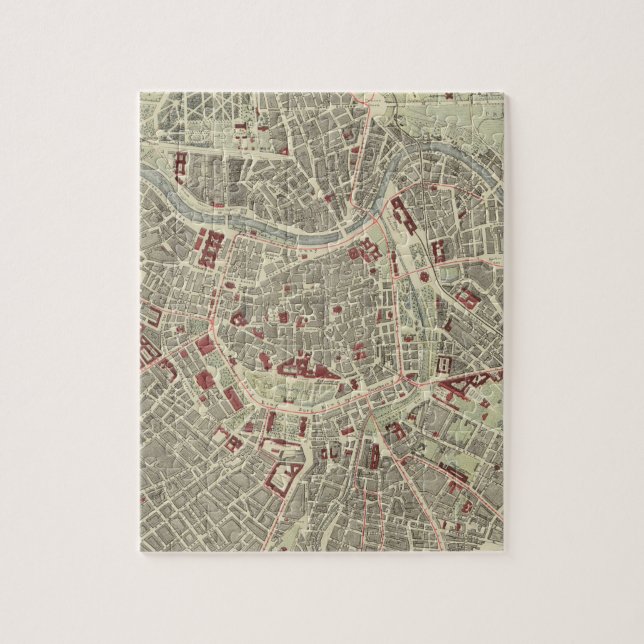 Vintage Map of Vienna Austria (1883) Jigsaw Puzzle (Vertical)
