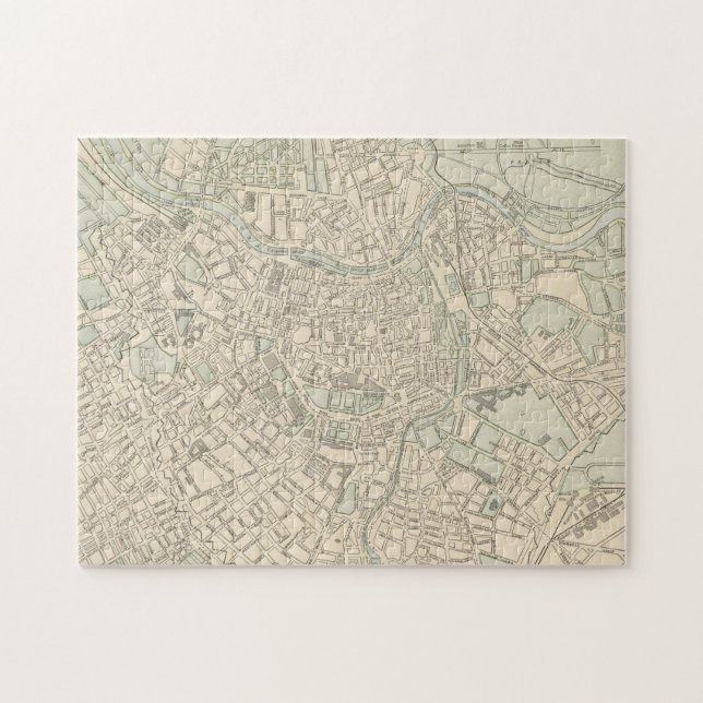 Vintage Map of Vienna Austria (1901) Jigsaw Puzzle (Horizontal)