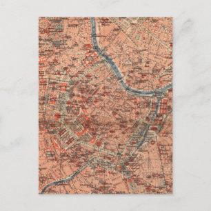 Vintage Map of Vienna Austria (1920) Postcard