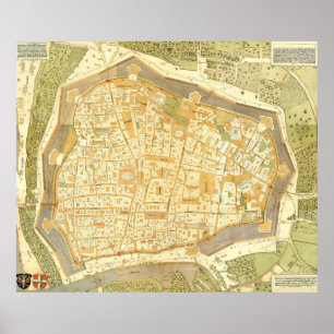 Vintage Map of Vienna Austria Poster