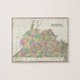 Vintage Map of Virginia (1827) Jigsaw Puzzle