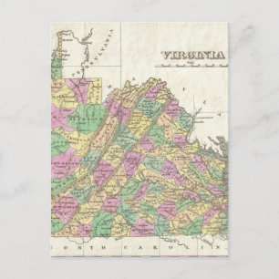 Vintage Map of Virginia (1827) Postcard