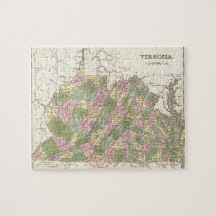 Vintage Map of Virginia (1838) Jigsaw Puzzle