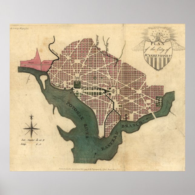 Vintage Map of Washington D.C. (1793) Poster (Front)