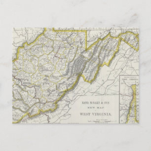 Vintage Map of West Virginia (1889) Postcard