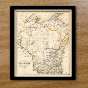 Vintage map of Wisconsin 1852 Poster
