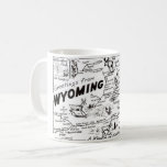 Vintage Map of Wyoming Mug<br><div class="desc">A fun vintage black & white postcard map of Wyoming repurposed on a mug.</div>