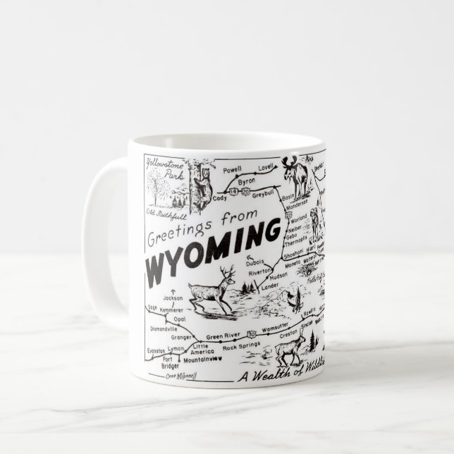 Vintage Map of Wyoming Mug (Front Left)