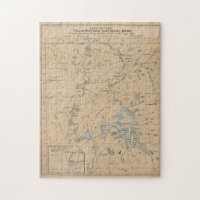 Vintage Map of Yellowstone National Park (1889)