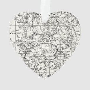 Vintage Map of Yellowstone National Park Ornament