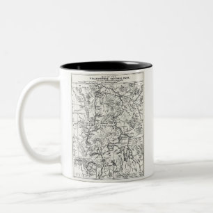 Vintage Map of Yellowstone National Park Two-Tone Coffee Mug