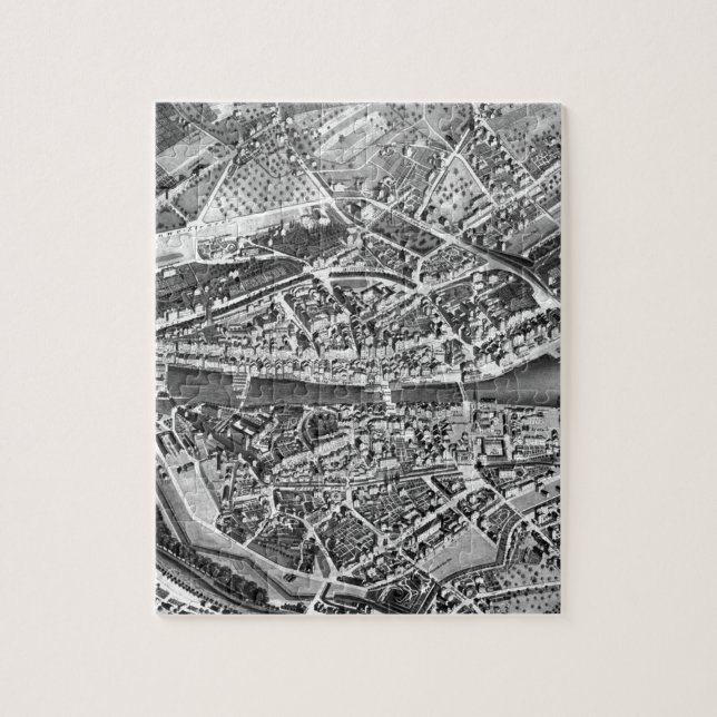Vintage Map of Zurich Switzerland (1850) Jigsaw Puzzle (Vertical)