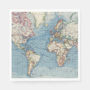 Vintage Map Paper Napkins