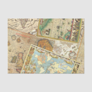 Vintage Map Print Tissue Paper