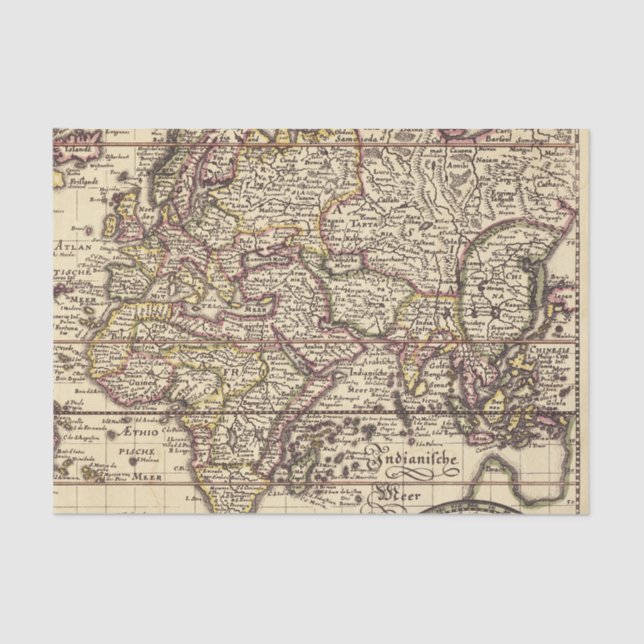 Vintage Map Print Tissue Paper (Front)