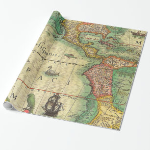 Vintage Map Print Wrapping Paper