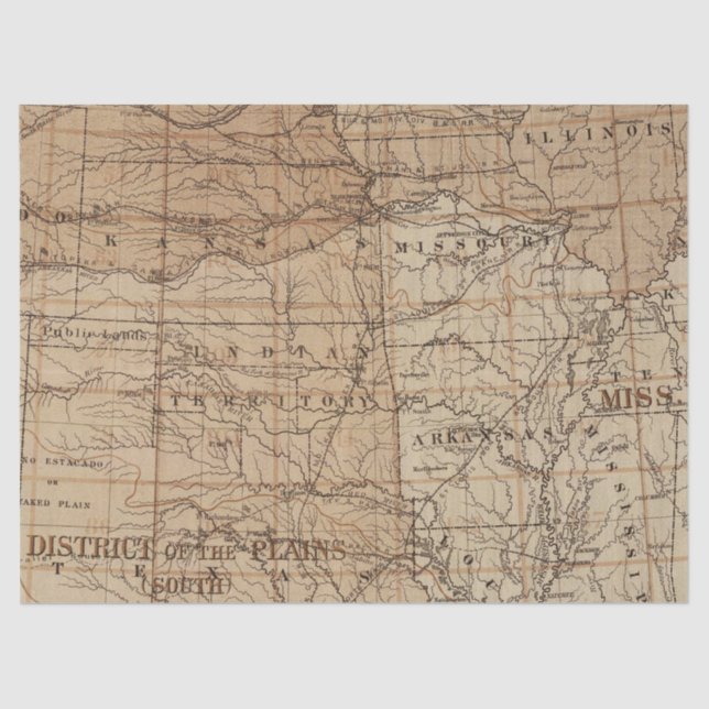 Vintage Map Series Design  12 Tissue Paper (Front)