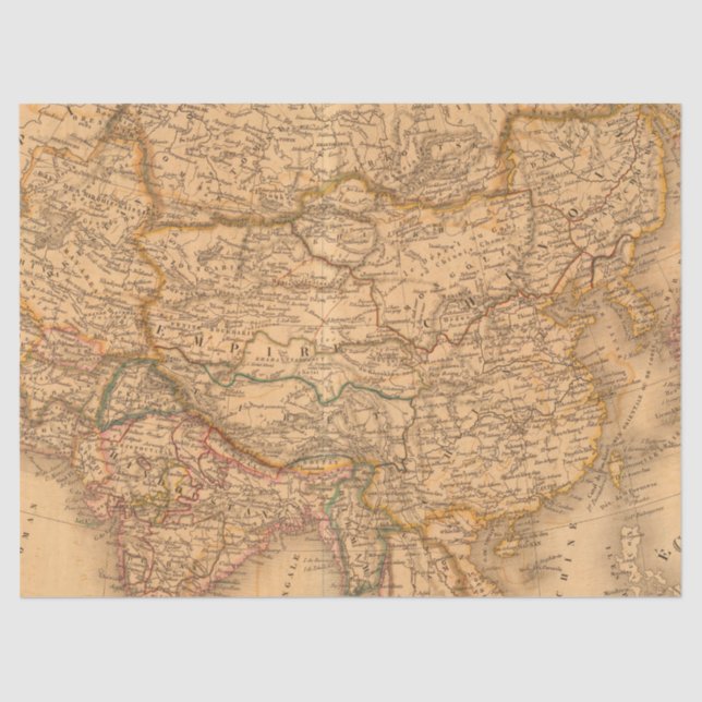 Vintage Map Series Design 1 Tissue Paper (Front)
