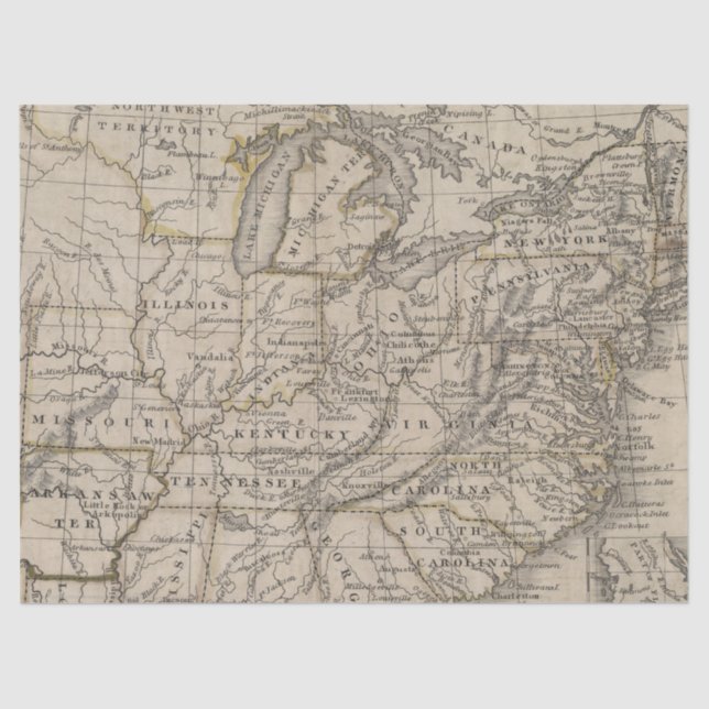 Vintage Map Series Design  9 Tissue Paper (Front)