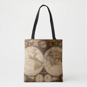 Vintage Map Tote Bag