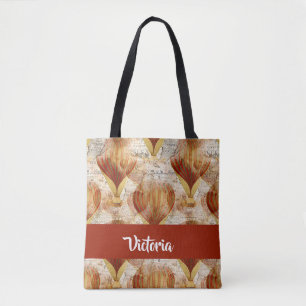 Vintage map with balloons tote bag
