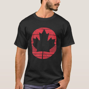 Vintage Maple Canada Day Proud Canadian Flag Canad T-Shirt