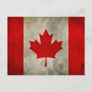 Vintage Maple Leaf Canadian Flag Postcard