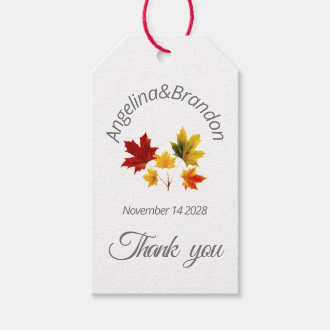 Vintage Maple Leaves Gift Tags (Front)