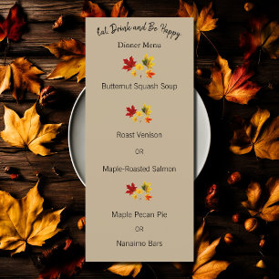 Vintage maple leaves - menu card