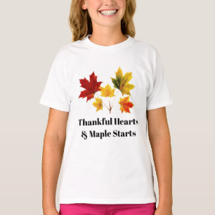 vintage maple leaves - Thankful quote T-Shirt