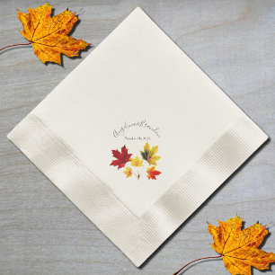 Vintage Maple leaves -wedding Napkin