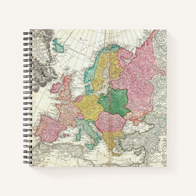 Vintage Maps of Europe Digital Paper-10 Notebook (Front)