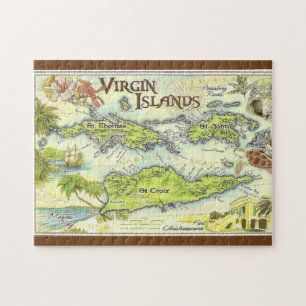Vintage Maps, USVI Jigsaw Puzzle