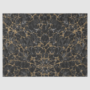 Vintage Marbled Black and Gold Glitter Pattern  Tissue Paper