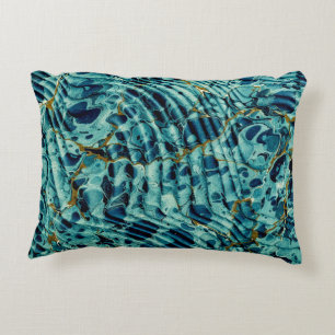 Vintage Marbled Endpaper. Decorative Cushion