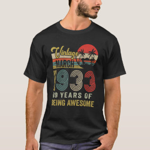 Vintage March 1933 Limited Edition 89 Years Old Bi T-Shirt