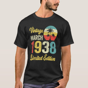 Vintage March 1938 84 Years Old Birthday T-Shirt
