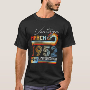 Vintage March 1952 Limited Edition 70 Years Of Bei T-Shirt